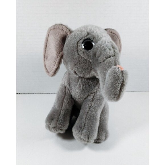 Wild Republic 2013 Plush Elephant Sitting Gray Stuffed Animal 7" - Picture 2 of 6